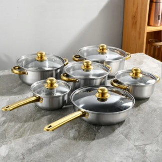 CookingSetLowPrice - Set 12 pezzi di Pentole Antiaderenti Bobikuke!